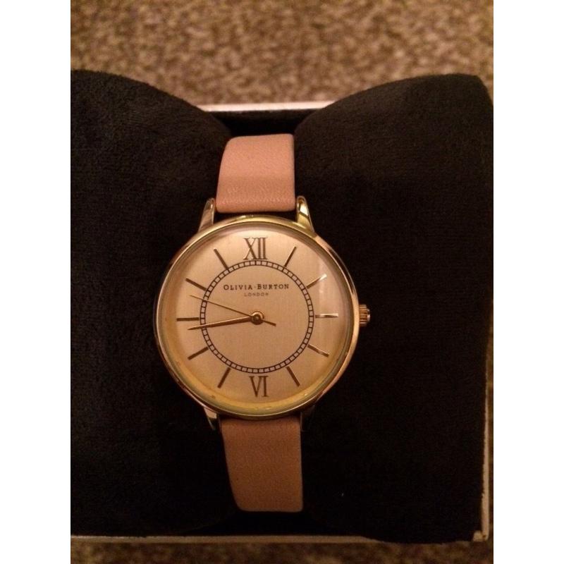 Olivia Burton Dusky pink and gold dial watch