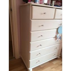 Pine solid furniture professionally painted white