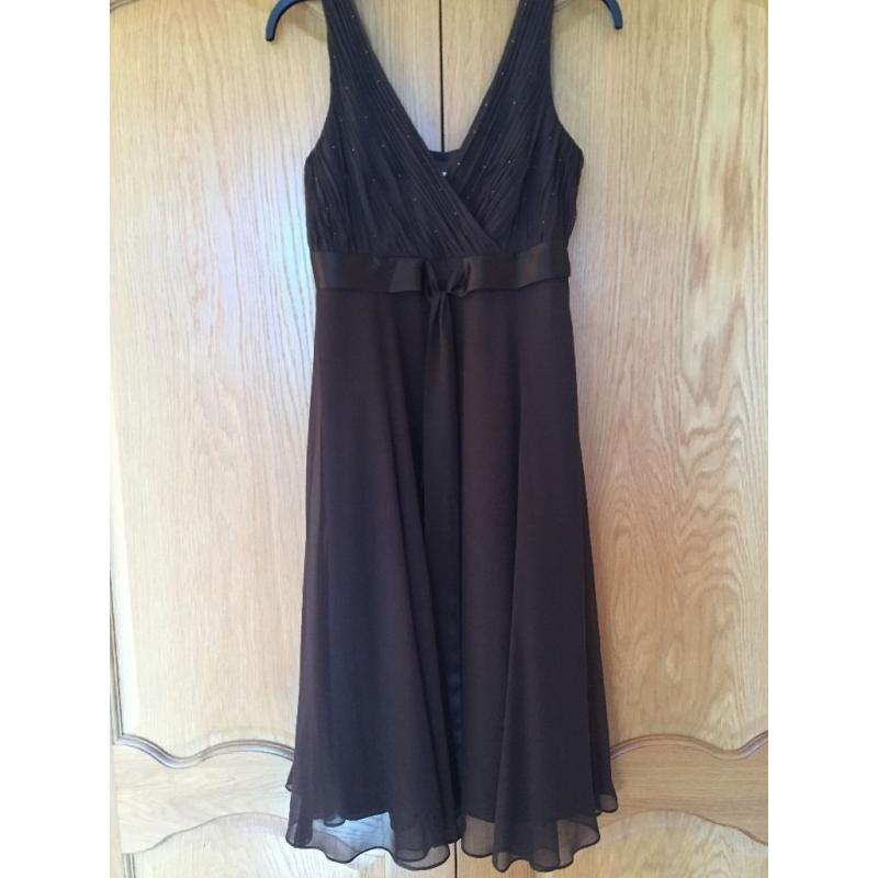 PHASE EIGHT SILK HAMPTON DRESS, SIZE 12, CHOCOLATE - BRAND NEW W/ TAGS - EXCELENT CONDITION!