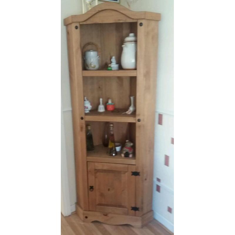 African hard-wood corner cupboard
