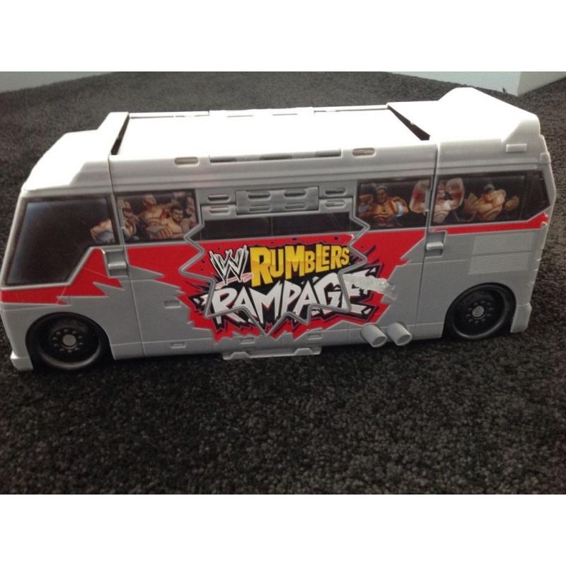 WWE mini rumblers bus and figures