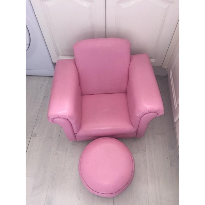 Kids leather pink rocking chair