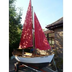 Traditional 15ft Shetland sailing Skiff with trailer & trolley