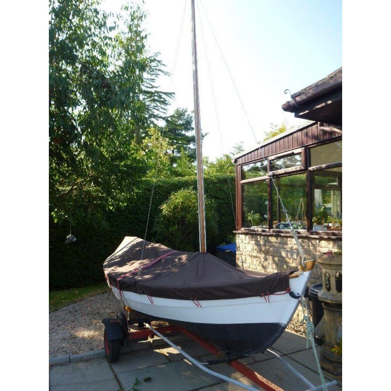 Traditional 15ft Shetland sailing Skiff with trailer & trolley