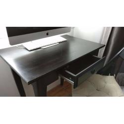 Black wooden desk and matching chair