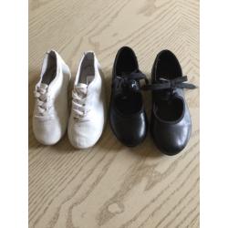 Girls Jazz and tap shoes size 8 (25.5) RV MAKE
