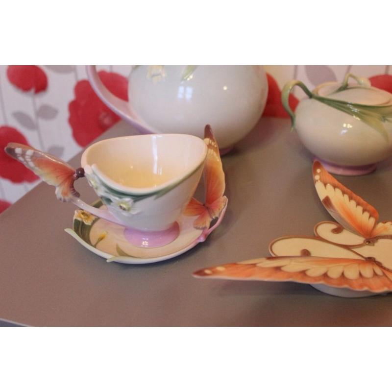 Rare Franz Butterfly Tea Set for Two - Very Collectable