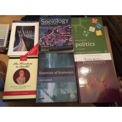 Social Science/Sociology/psychology/economics university text books!!