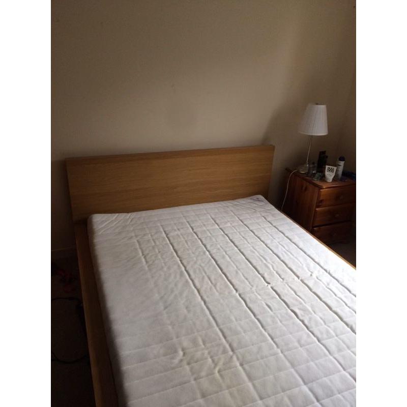 Ikea Malm double bed birch with mattress