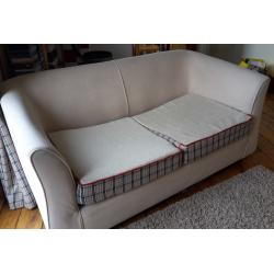 Sofa Bed - small double size, cream fabric