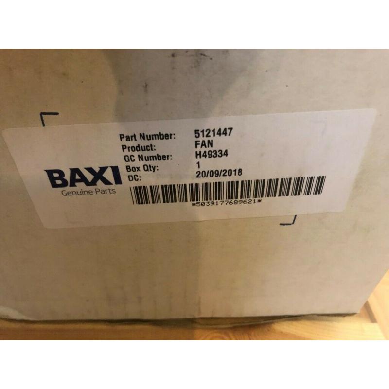 Baxi DUO-TEC PLATINUM FAN ASSEMBLY 5121447 NEW