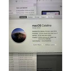 Apple MacBook Pro 15.4" Laptop Late 2013 - Silver- 2.6ghz i7 16gb Ram 256gb SSD