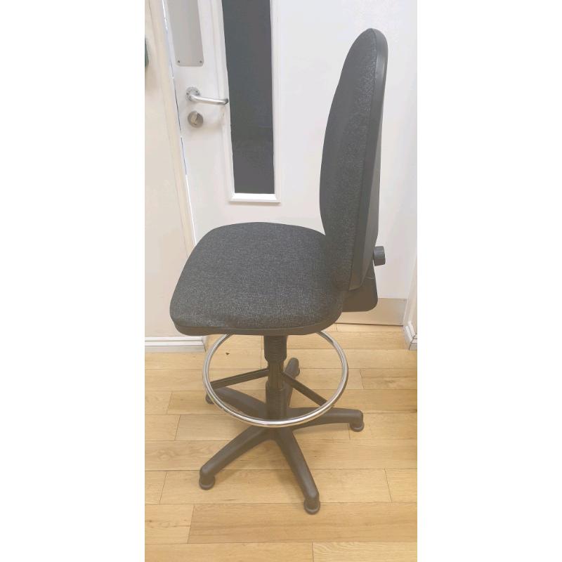 Office High Chairs Comfortable Grey Fabric Height Adjustable