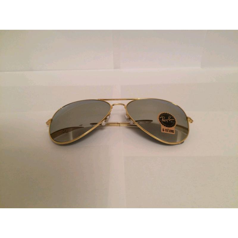 RayBan Aviator Sunglasses RB3025 (gold frame/chrome lens)