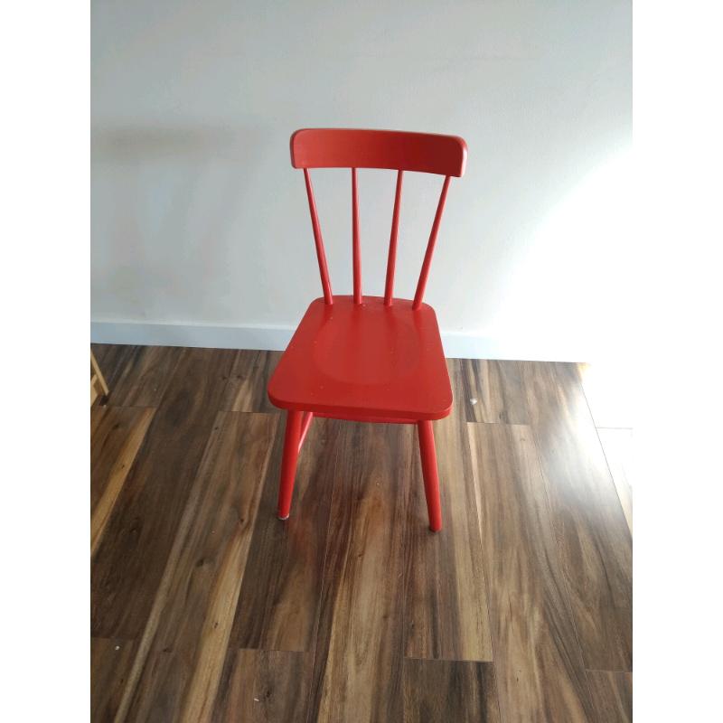 Ikea red wooden chair