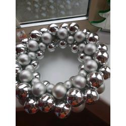 Silver baubles wreath