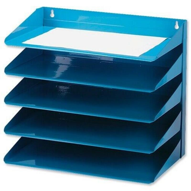 DESK/WALL MOUNTED METAL OFFICE FILING LETTER TRAY