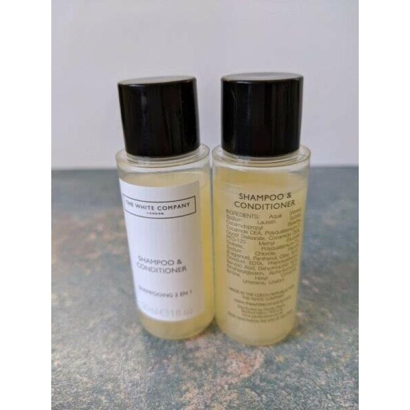 THE WHITE COMPANY LONDON 2 x SHAMPOO & CONDITIONER 2 IN 1 30ML TRAVEL SIZE NEW