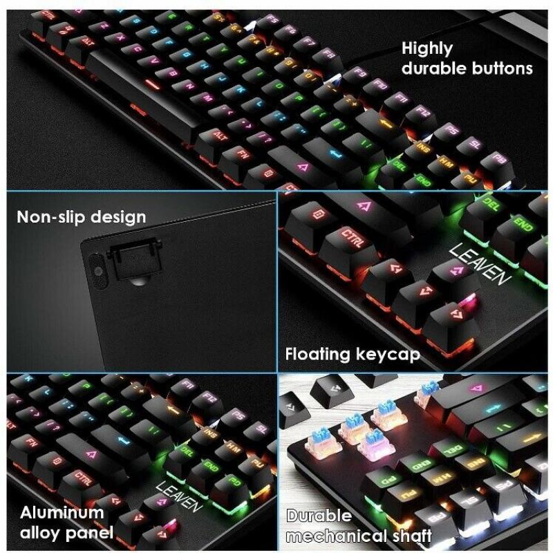 Mechanical gaming keyboard, ultra light honeycomb game mouse