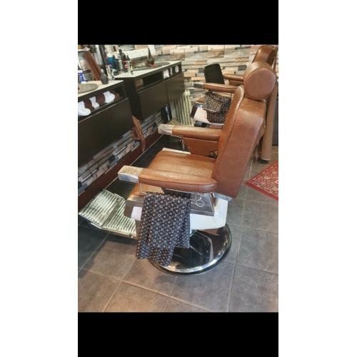 Barber chair, tv and mirror for sale