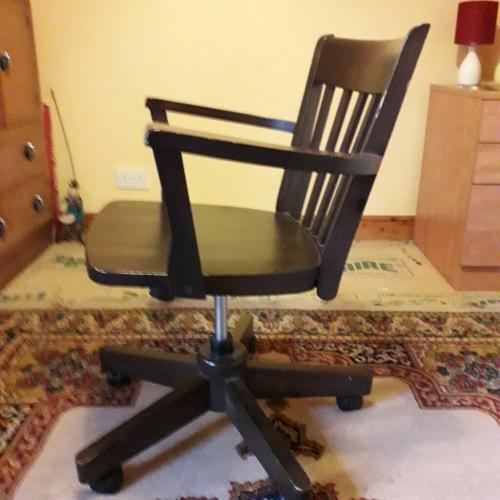 Wooden, Swivel Office Chair