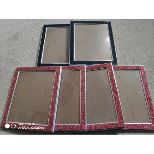 6 x Red and Black Glitter Frames