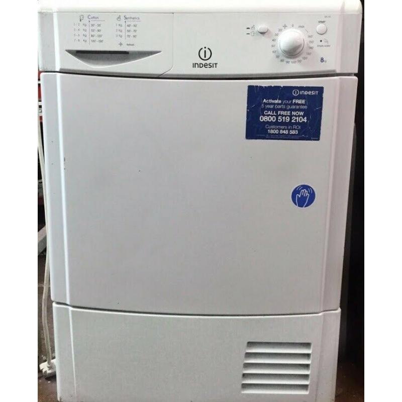 L31 Indesit IDC85 8kg White Condenser Tumble Dryer 1YEAR WARRANTY FREE DELIVERY