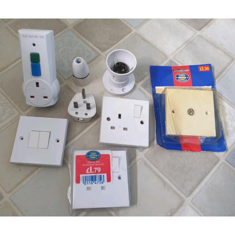 Electrical sockets, plugs, aerial sockets, light fittings