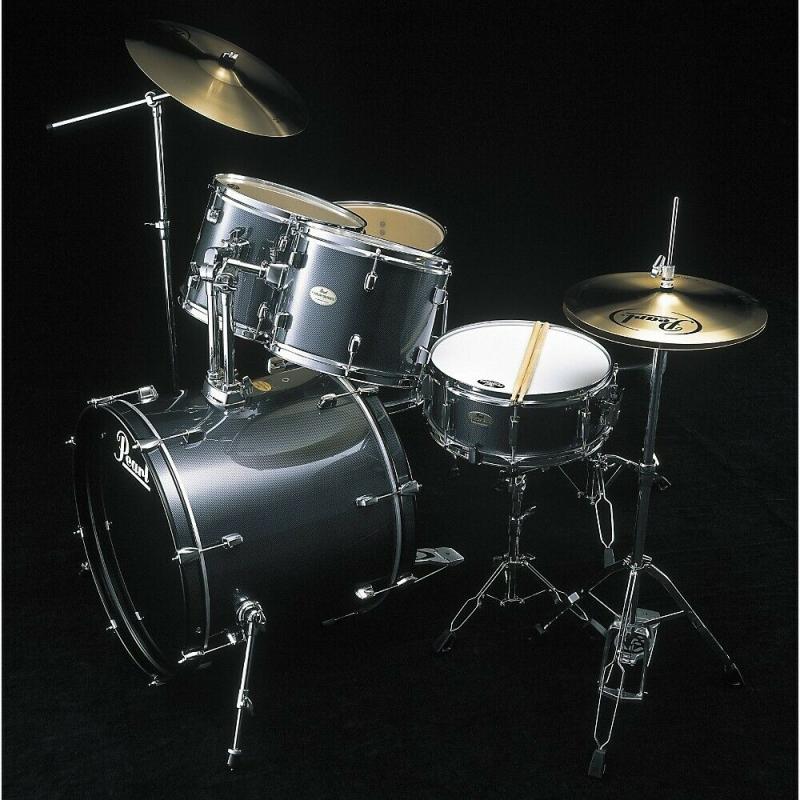 Pearl Forum 5-Piece Fusion Drum Set Black Carbon - perfect for beginne
