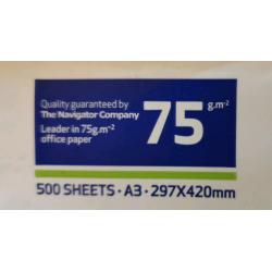 A3 office paper 1 x 500 sheets 75gm white