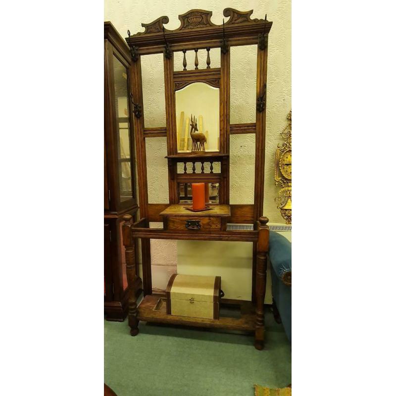 Antique Piece Coat Stand with Mirror