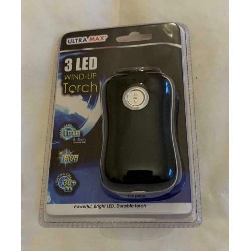 New Ultra Max 3 LED Wind-Up Torch