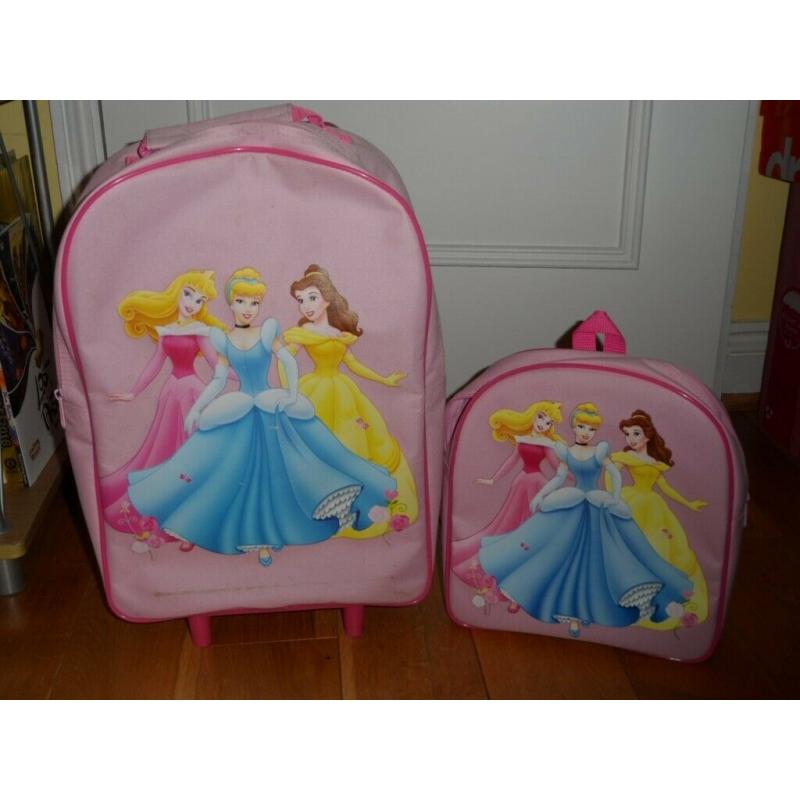3-Piece Disney Princess Travel Set; Wheeled Trolley Suitcase + Backpack + Purse