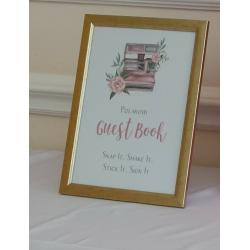Polaroid Guest Book sign, wedding, pink floral, birthday, events