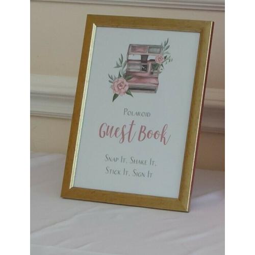 Polaroid Guest Book sign, wedding, pink floral, birthday, events