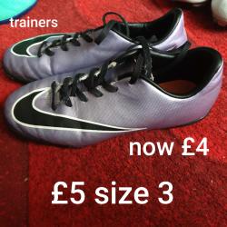 Kids various size football boots and trainers
