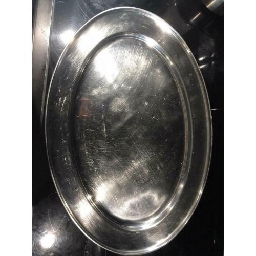 Large oval stainless serving platter - 500 x 350
